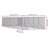  kavez za pse srebrni 4 x 12 x 2 m od pocinčanog čelika | Eponuda.com