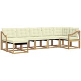  Set vanjskih sofa 7 kom. Bijela i krem Smeđa 304 x 126,5 x 73 cm | shoptok.hr