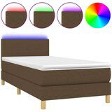  Krevet box spring s madracem LED tamnosmeđi 80 x 200 cm tkanina | shoptok.hr