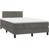  Box spring postelja z vzmetnico LED temno siva 120x200 cm žamet, (20725792) | Shoptok.si