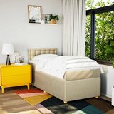 Okvir kreveta s oprugama i madrac krem 80x200 cm od tkanine | shoptok.hr