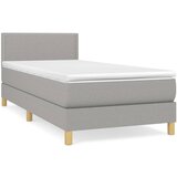 Maison Chic Box spring postelja - Vzmetna postelja z vzmetnico svetlo siva 90x200 cm blago SL6549, (21904319) Cene