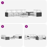  Set vanjskih sofa 7 pcs Prirodna i svjetlosiva Poliester | Eponuda.com