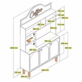 Hanah home bohem 861 višenamenska vitrina za kafe u beloj boji (845HCT5822)
