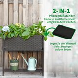  Povišena gredica cvjetna kutija duboka polica metalni okvir/poli ratan 70 x 30 x 70 cm tamnosmeđa | shoptok.hr