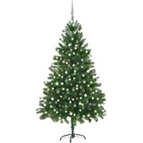 In umjetno božićno drvce s led svjetlima i kuglicama 210 cm zeleno Cijene