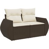  8-dijelni set vrtnih sofa s jastucima smeđi od poliratana | shoptok.hr