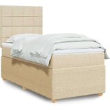 vidaXL Box spring postelja z vzmetnico krem 90x190 cm blago | Shoptok.si
