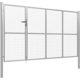  Vrtna vrata čelična 350 x 150 cm srebrna | shoptok.hr