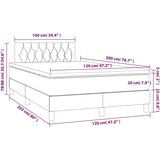  Krevet box spring s madracem LED tamnosivi 120 x 200 cm baršun | shoptok.hr