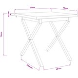  70 x 70 x 75 cm Čvrsto drvo akacije Prirodna i crna Četvrtasti | shoptok.hr