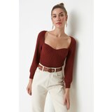 Trendyol Brown Collar Detailed Knitwear Sweater cene