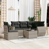  6-dijelni set vrtnih sofa od poliratana s jastucima svjetlosivi | shoptok.hr