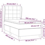 Box spring krevet s madracem tamnoplavi 90x200 cm baršunasti | shoptok.hr