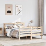 Maison Chic Posteljni okvir - Dvoposteljna postelja - Zakonska postelja brez vzmetnice 120x200 cm trdna borovina-J10509, (21769280) | Shoptok.si