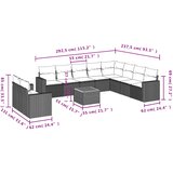  11-dijelni set vrtnih sofa od poliratana s jastucima crni | shoptok.hr