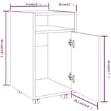  Bočni ormarić s kotačićima smeđi hrast 33 x 38 x 60 cm drveni | shoptok.hr