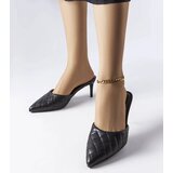  Black Quilted Stiletto Mules Lambert | ePonuda.com