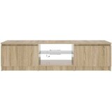 TV ormarić s LED svjetlima boja dimljenog hrasta 140x40x36 cm | Eponuda.ba