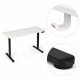  Električni radni stol 140x60 cm, podesiv po visini 72-118 cm, bijeli, ModernHome | shoptok.hr