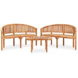 The Living Store Vrtna sedežna garnitura banana 3-delna trdna tikovina - Vrtna Sedežna Garnitura, (21464383) | Shoptok.si
