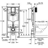 Grohe viseča brezrobna WC školjka z WC desko s počasnim zapiranjem SOLIDO 5 v 1 ( 39902000 ) | Shoptok.si