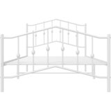 Metalni okvir kreveta s uzglavljem i podnožjem bijeli 100x200cm | Shoptok.si
