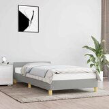 Maison Chic Posteljni okvir - Enojna postelja - Postelja za odrasle brez vzmetnice svetlo siv 100x200 cm blago-J7466, (21771131) | Shoptok.si