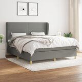 Maison Chic Box spring postelja - Vzmetna postelja z vzmetnico temno siva 180x200 cm blago SL1757, (21910139) | Shoptok.si