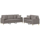  2-dijelni set sofa s jastucima smeđesivi od tkanine | shoptok.hr