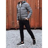 DStreet Kurtka zimowa męska pikowana z kapturem szara | Shoptok.si