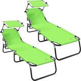  Sklopiva ležaljka za sunčanje 2 pcs Zelena 190 x 57 x 81 cm | shoptok.hr