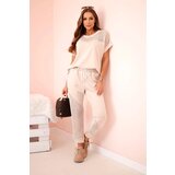 Kesi Włoski Women's butter set with openwork inserts beige | shoptok.hr