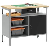  Radni stol s ladicama s policom Crna i Siva 100 x 55 x 85 cm | shoptok.hr