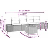 Sjedeća garnitura za vrt 5 kom. Bež Poli ratan | shoptok.hr