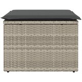  Vrtni tabure s jastukom svijetlosivi 55x55x37 cm od poliratana | Eponuda.ba