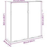  Kupaonski ormarić s ogledalom boja hrasta 64,5x20x66,5 cm drvo | shoptok.hr