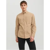 Jack & Jones Beige Mens Corduroy Shirt Classic - Men