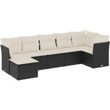 Maison Chic Seti vrtnega pohištva - Vrtna garnitura - Vrtni pohištvo set 7-delna z blazinami črn poli ratan, (21803393) | Shoptok.si