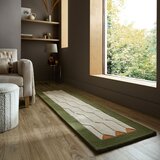 Flair Rugs Zelen/v naravni barvi ročno tkan volnen tekač 60x230 cm Apex Border Wool – | Shoptok.si