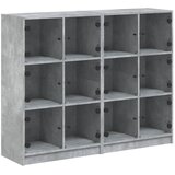  Regal za knjige s vratima boja betona 136 x 37 x 109 cm drveni | shoptok.hr