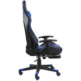 vidaXL Vrtljiv gaming stol z naslonjalom za noge moder PVC | Shoptok.si