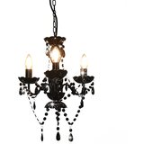  Luster s perlama crni okrugli 3 x E14 | shoptok.hr