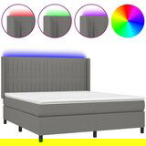 The Living Store Box spring postelja z vzmetnico LED temno siva 180x200 cm blago - Box Spring Postelja, (21503833) | Shoptok.si