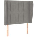  Uzglavlje s ušima svjetlosivo 93x23x118/128 cm baršunasto | shoptok.hr