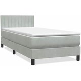 Box Spring krevet s madracem i LED svijetlo sivi 80x220 cm samt | shoptok.hr