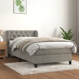 Box spring krevet s madracem svjetlosivi 80 x 200 cm baršunasti | Eponuda.ba