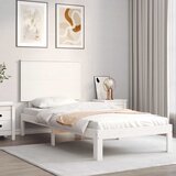 Maison Chic Posteljni okvir - Enojna postelja - Postelja za odrasle z vzglavjem bel trden les-J15750, (21763343) | Shoptok.si