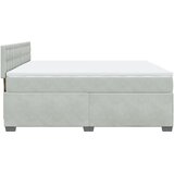  Krevet s oprugama i madracem svjetlosivi 200x200 cm baršunasti | shoptok.hr