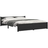  Okvir za krevet od masivnog drva crni 140 x 190 cm | shoptok.hr